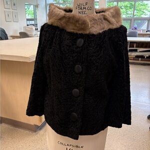 1950’s Vintage Real Fur Collar Winter Coat